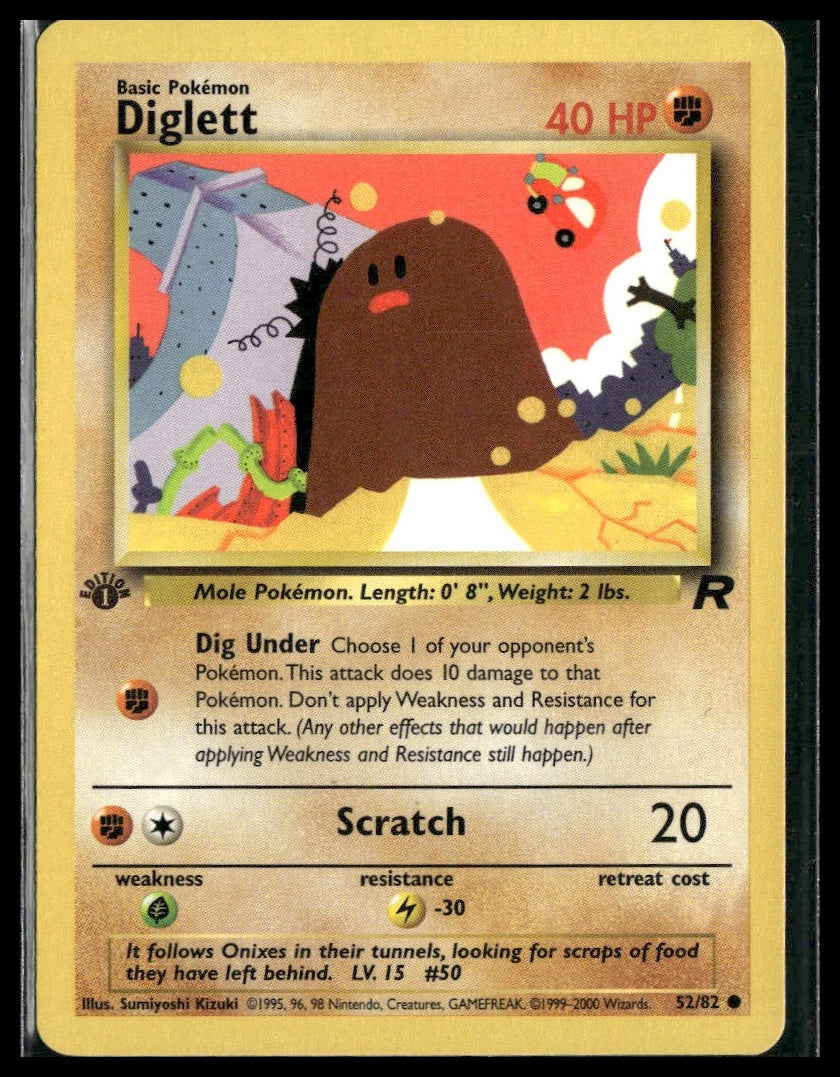 Diglett #52/82 1st Edition Team Rocket LP