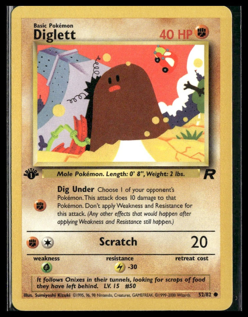 Diglett #52/82 1st Edition Team Rocket MP
