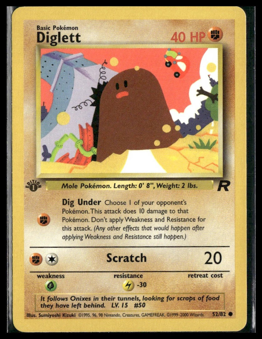 Diglett #52/82 1st Edition Team Rocket LP