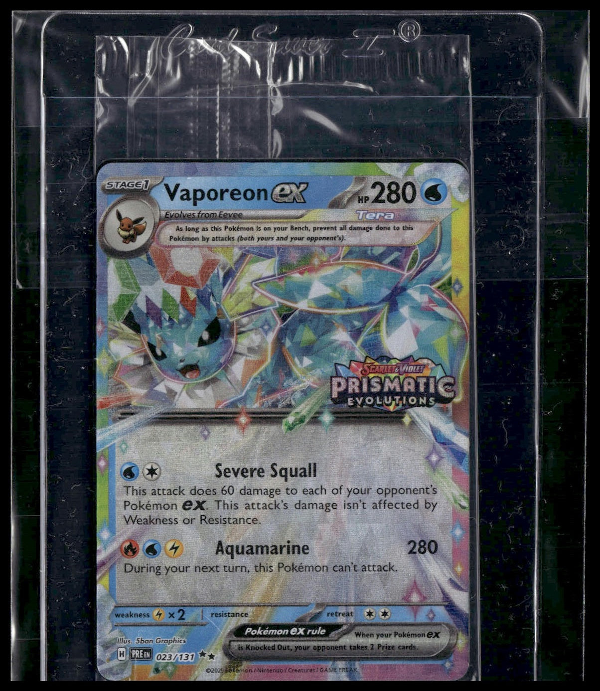 Vaporeon ex #023/131 SEALED STAMP Prismatic Evolutions NM
