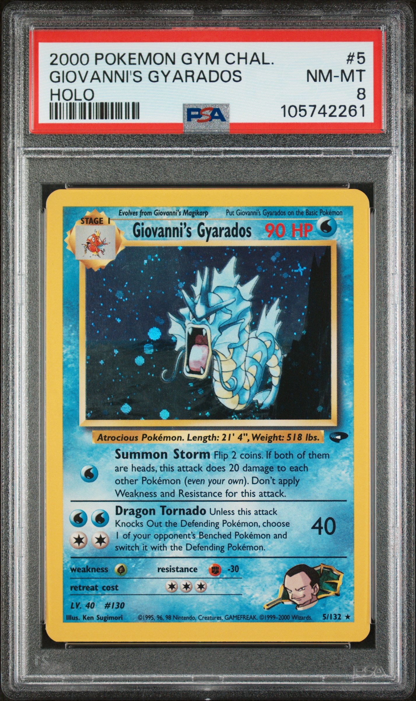 PSA 8 Giovanni'S Gyarados #5 2000 Pokemon Gym Challenge