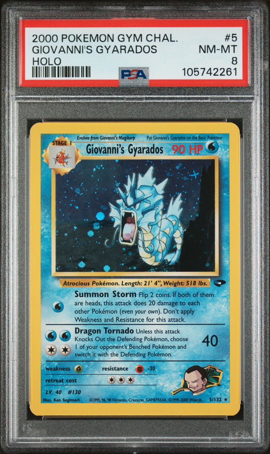PSA 8 Giovanni'S Gyarados #5 2000 Pokemon Gym Challenge