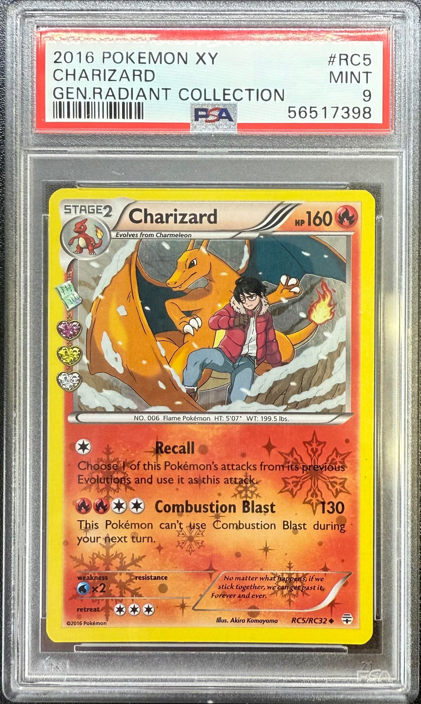 PSA 9 Charizard #RC5 2016 Pokemon XY Generations Radiant Collection