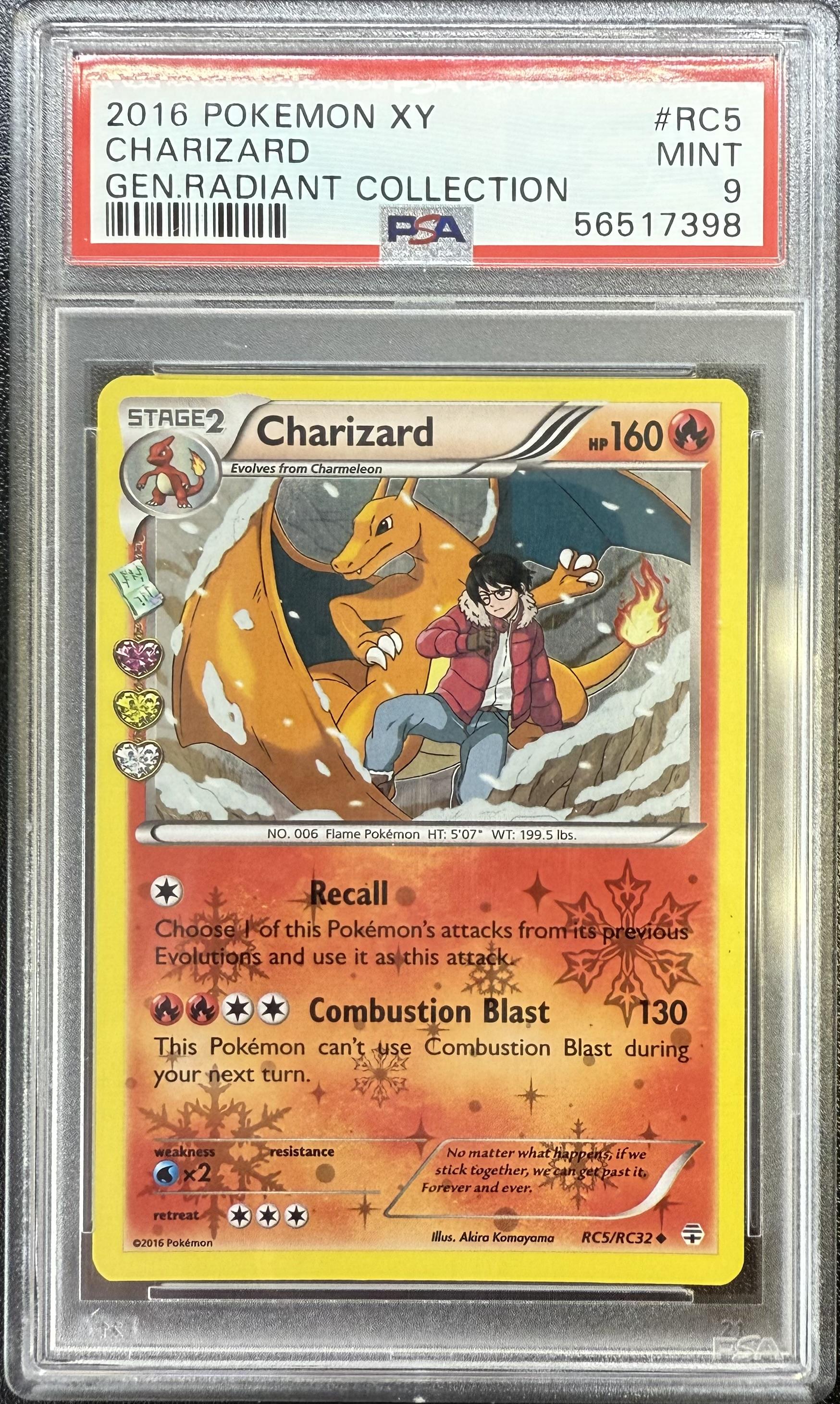 PSA 9 Charizard #RC5 2016 Pokemon XY Generations Radiant Collection