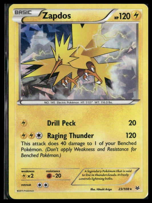 Zapdos #23/108 Cracked Ice Holo XY - Roaring Skies LP