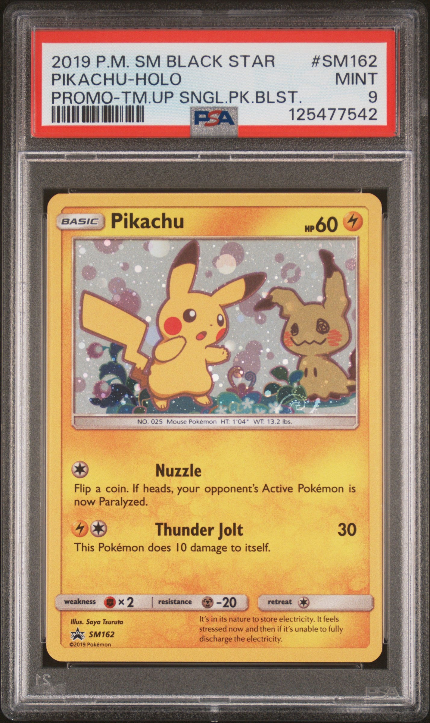 PSA 9 Pikachu #SM162 Sun & Moon Promo