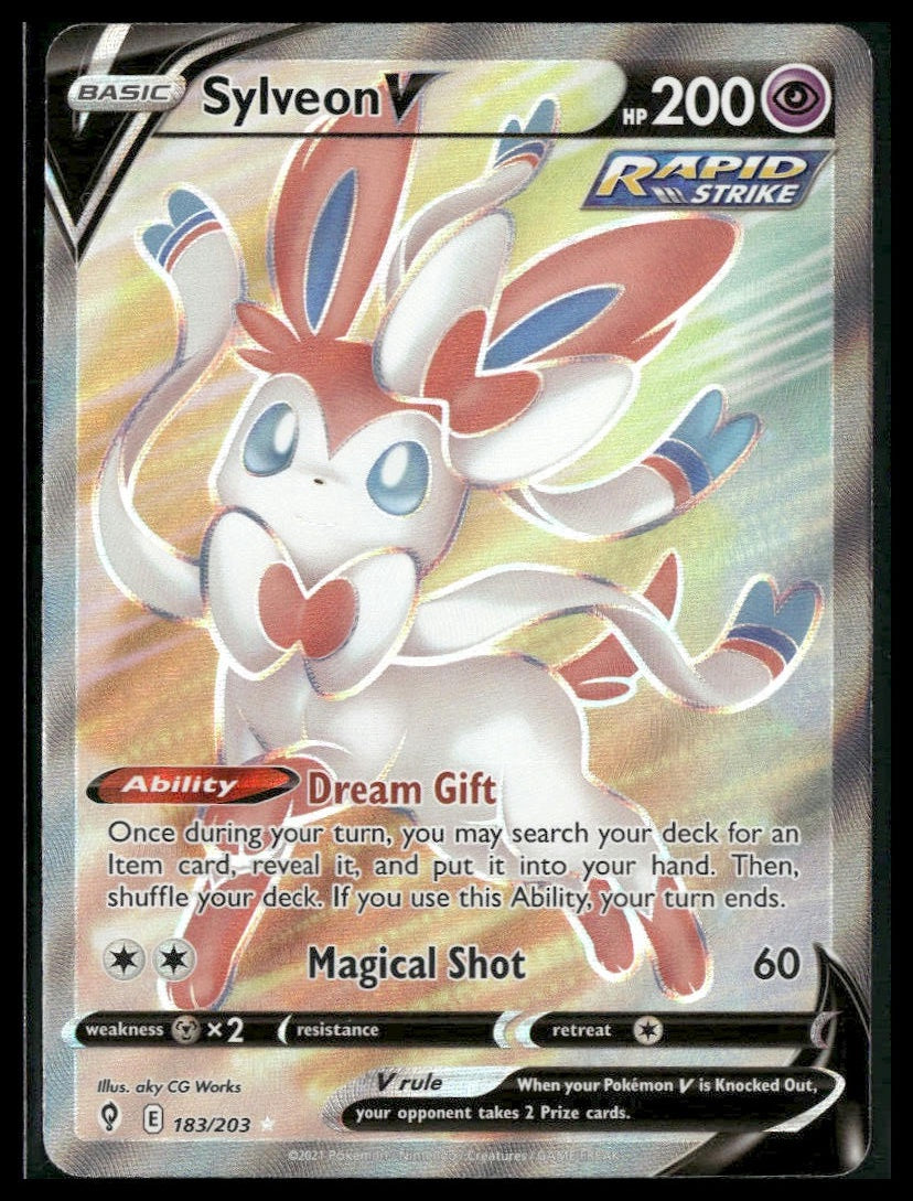 Sylveon V (Full Art) #183/203 Evolving Skies NM