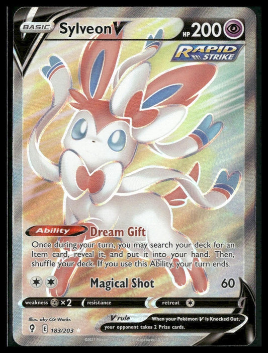 Sylveon V (Full Art) #183/203 Evolving Skies NM