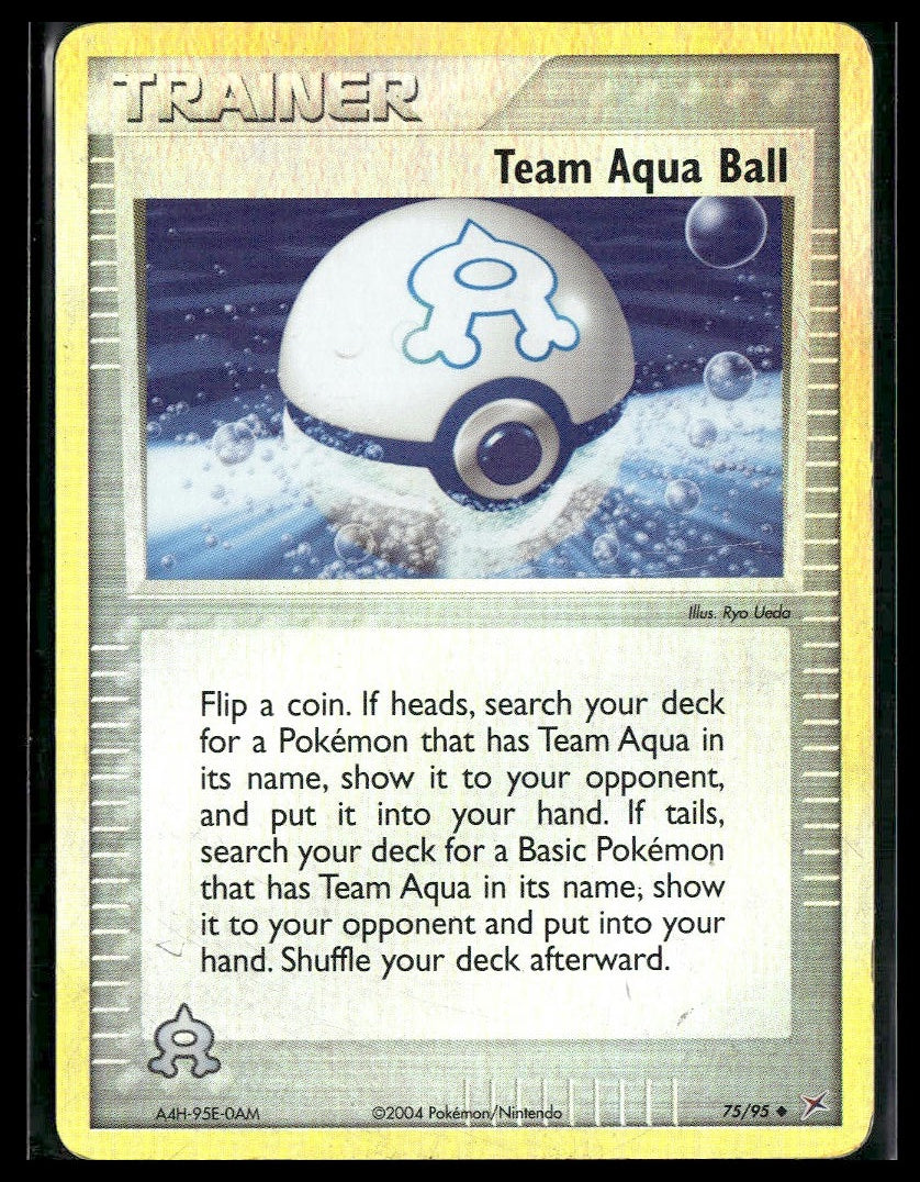 Team Aqua Ball #75/95 Reverse Holo Team Magma vs Team Aqua MP