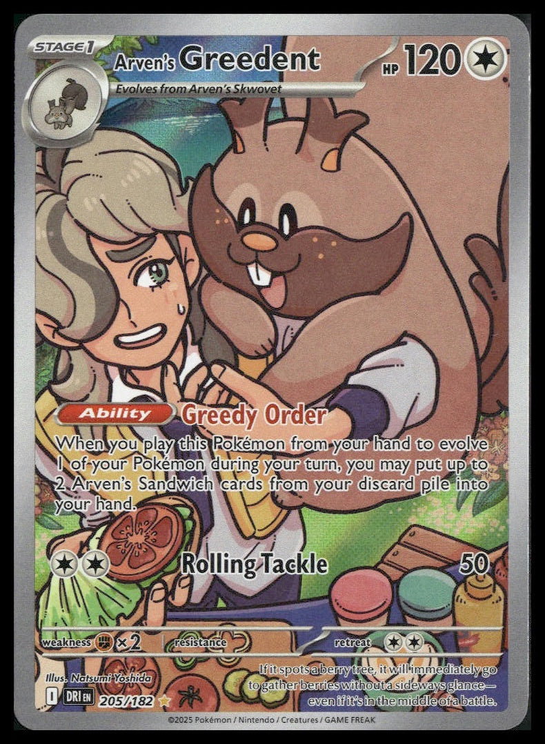 Arven's Greedent #205/182 Destined Rivals NM