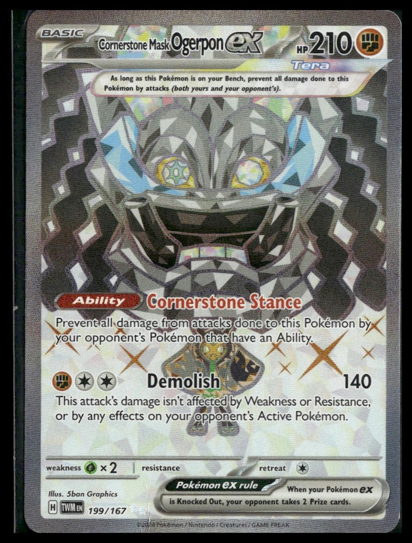 Cornerstone Mask Ogerpon ex #199/167 Twilight Masquerade NM