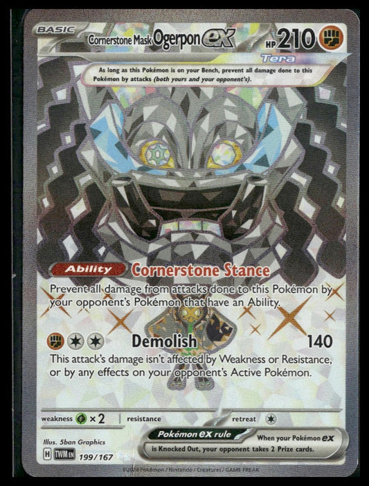 Cornerstone Mask Ogerpon ex #199/167 Twilight Masquerade NM