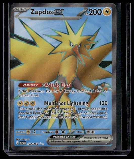 Zapdos ex #192/165 Scarlet & Violet 151 NM