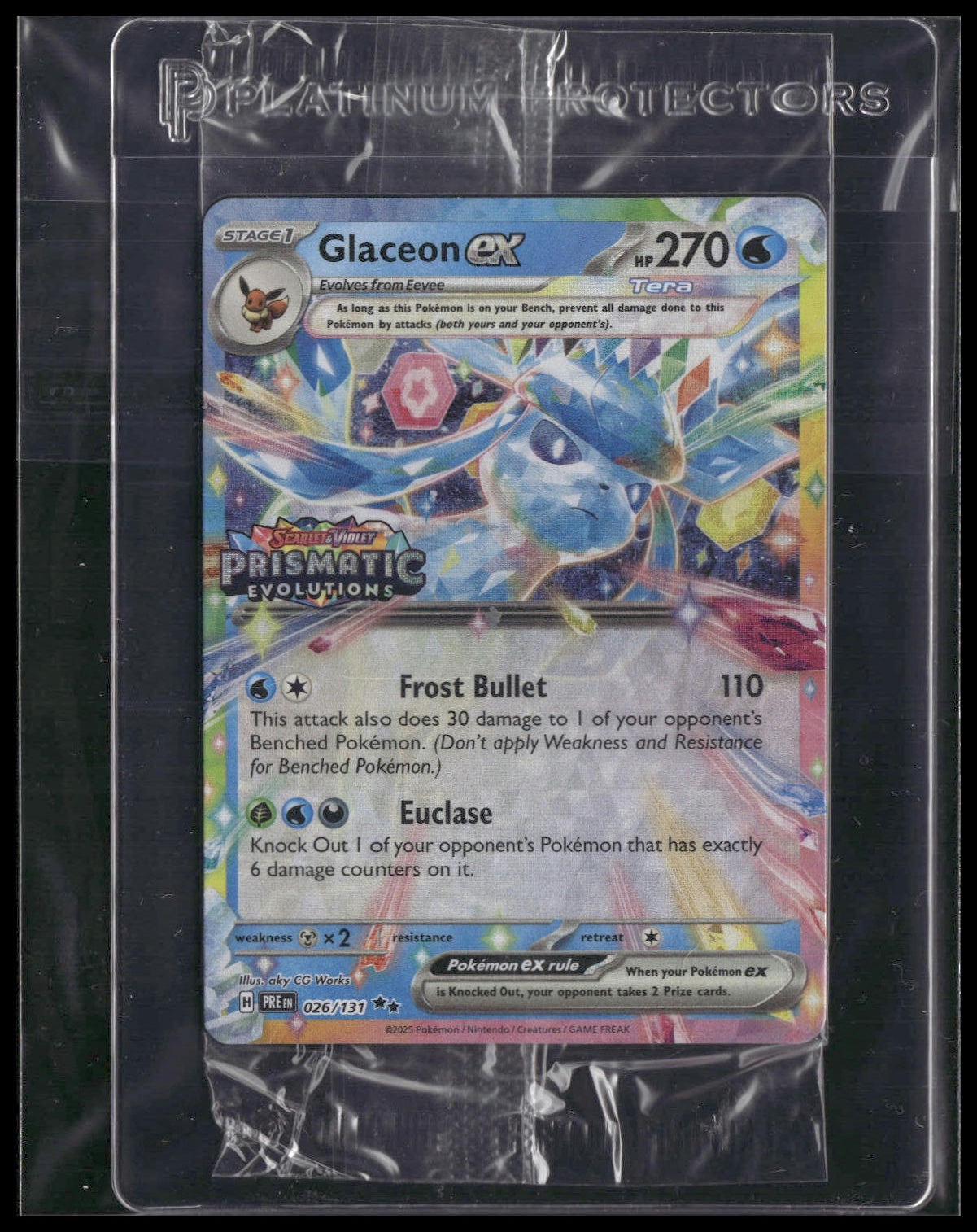 Glaceon ex #026/131 SEALED STAMP Prismatic Evolutions Promo NM