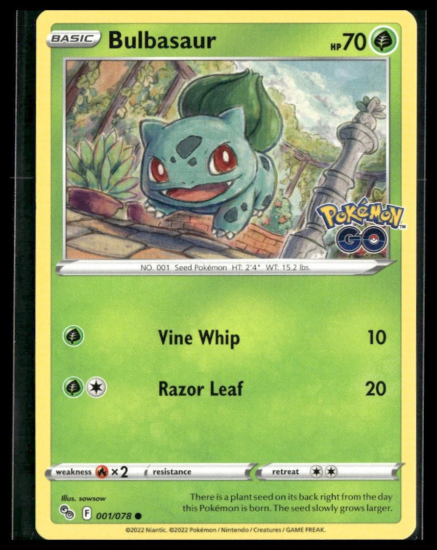 Bulbasaur #001/078 Pokemon GO NM