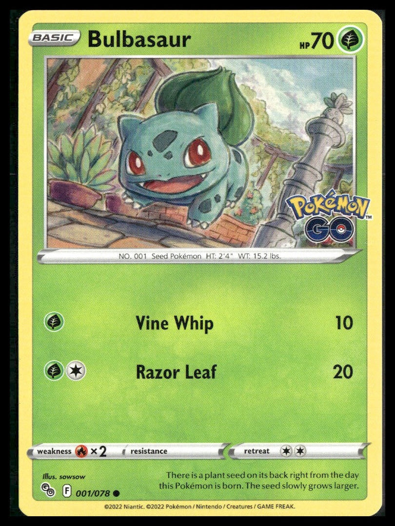 Bulbasaur #001/078 Pokemon GO NM