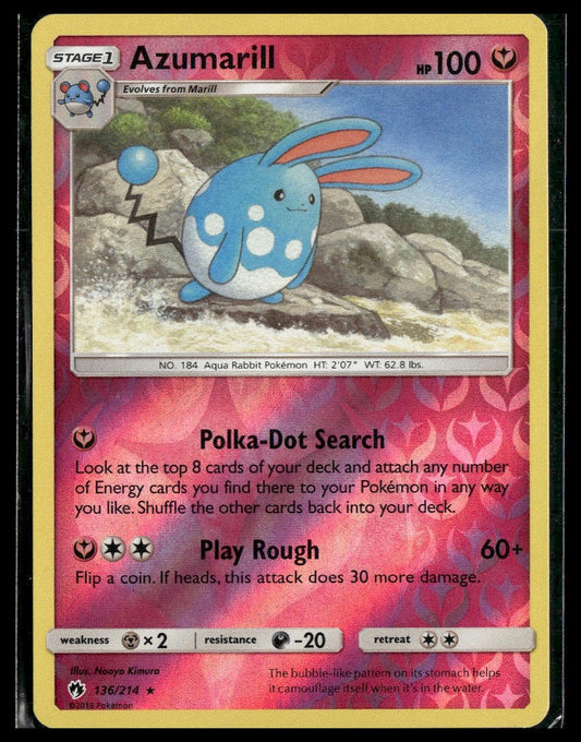 Azumarill #136/214 Reverse Holo SM - Lost Thunder LP