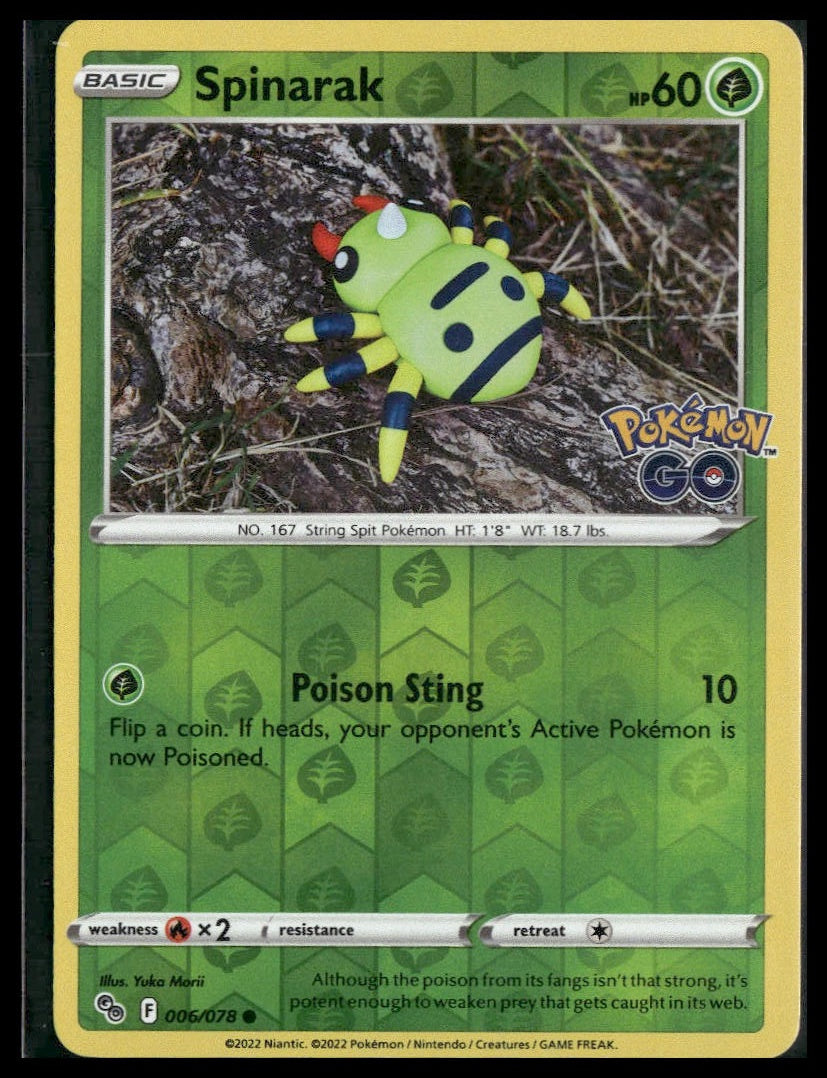 Spinarak #006/078 Yuka Morii Reverse Holo Pokemon GO NM