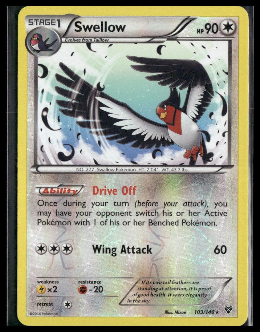 Swellow #103/146 Reverse Holo XY Base Set NM