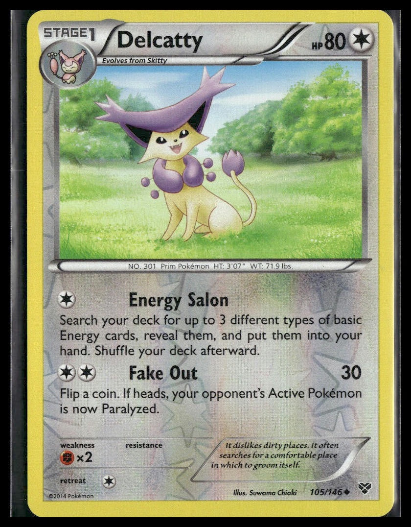 Delcatty #105/146 Reverse Holo XY Base Set NM