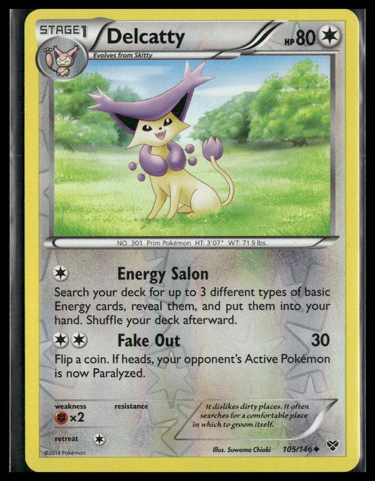 Delcatty #105/146 Reverse Holo XY Base Set NM