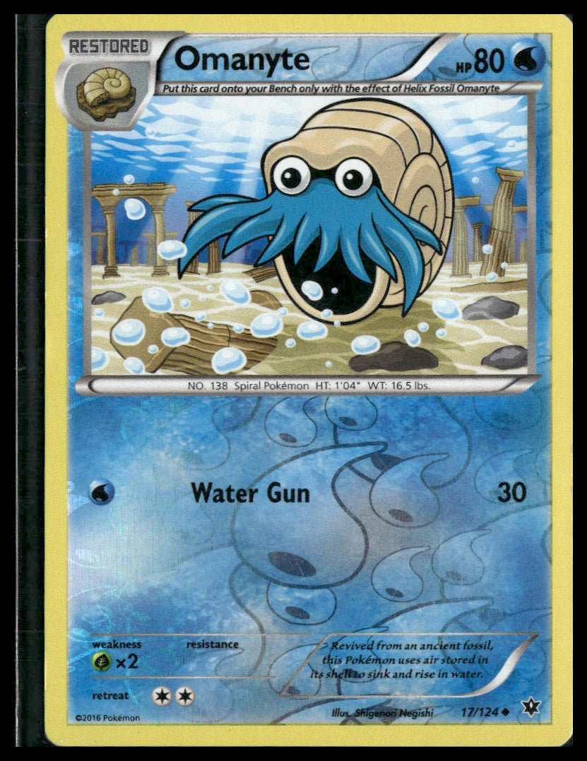 Omanyte #17/124 Reverse Holo XY - Fates Collide MP