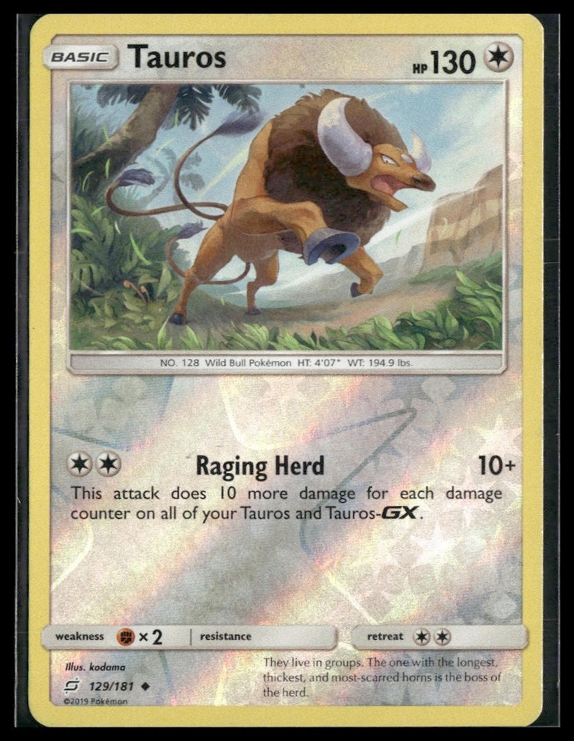 Tauros #129/181 Reverse Holo SM - Team Up MP