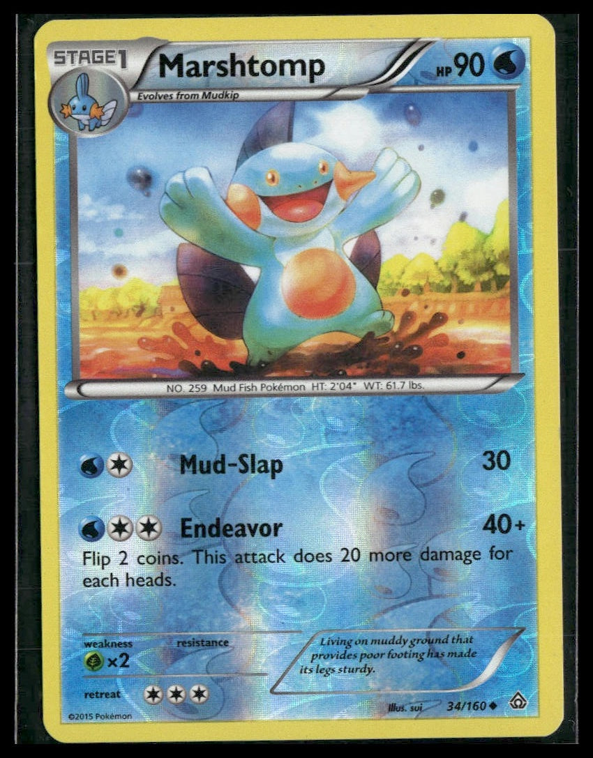 Marshtomp #34/160 Reverse Holo XY - Primal Clash MP