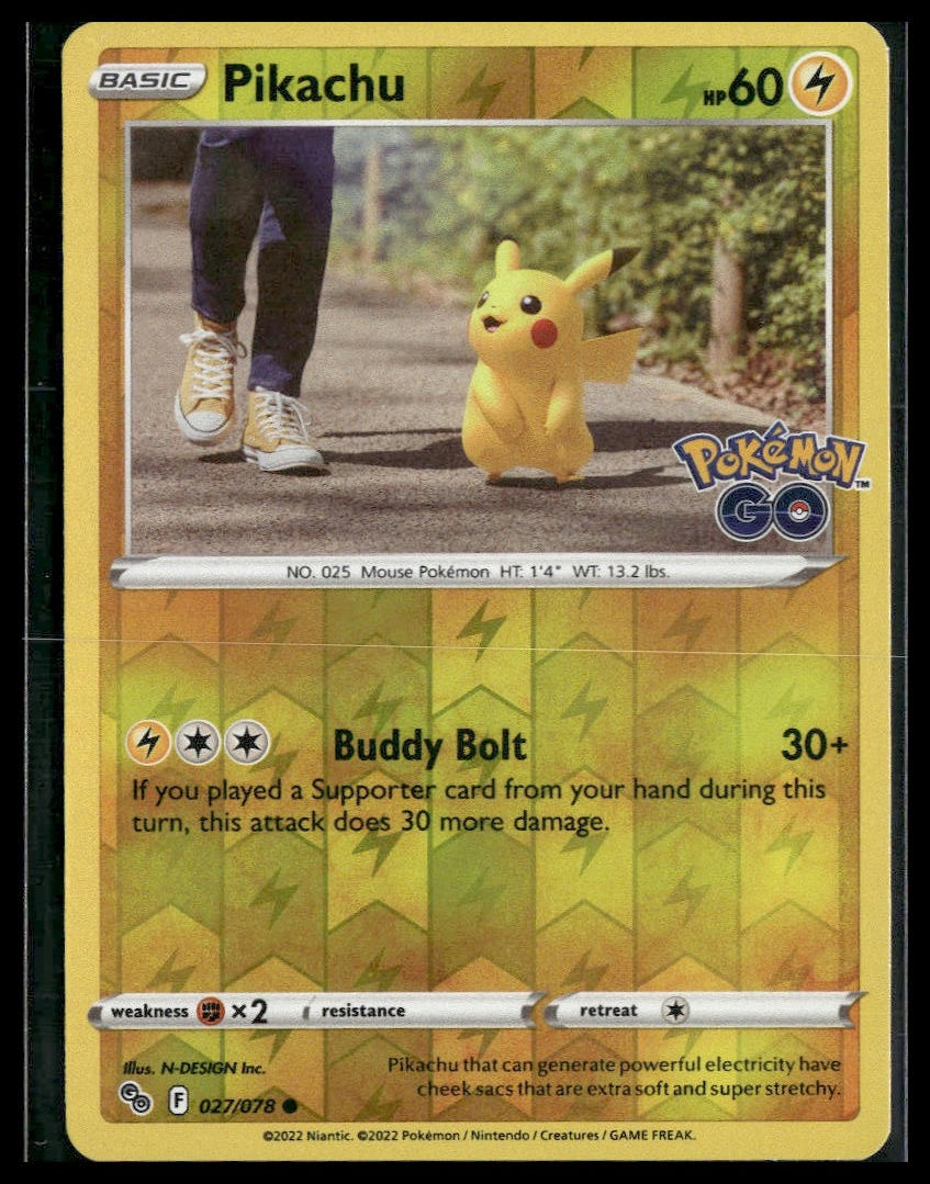 Pikachu #027/078 Reverse Holo Pokemon GO VLP