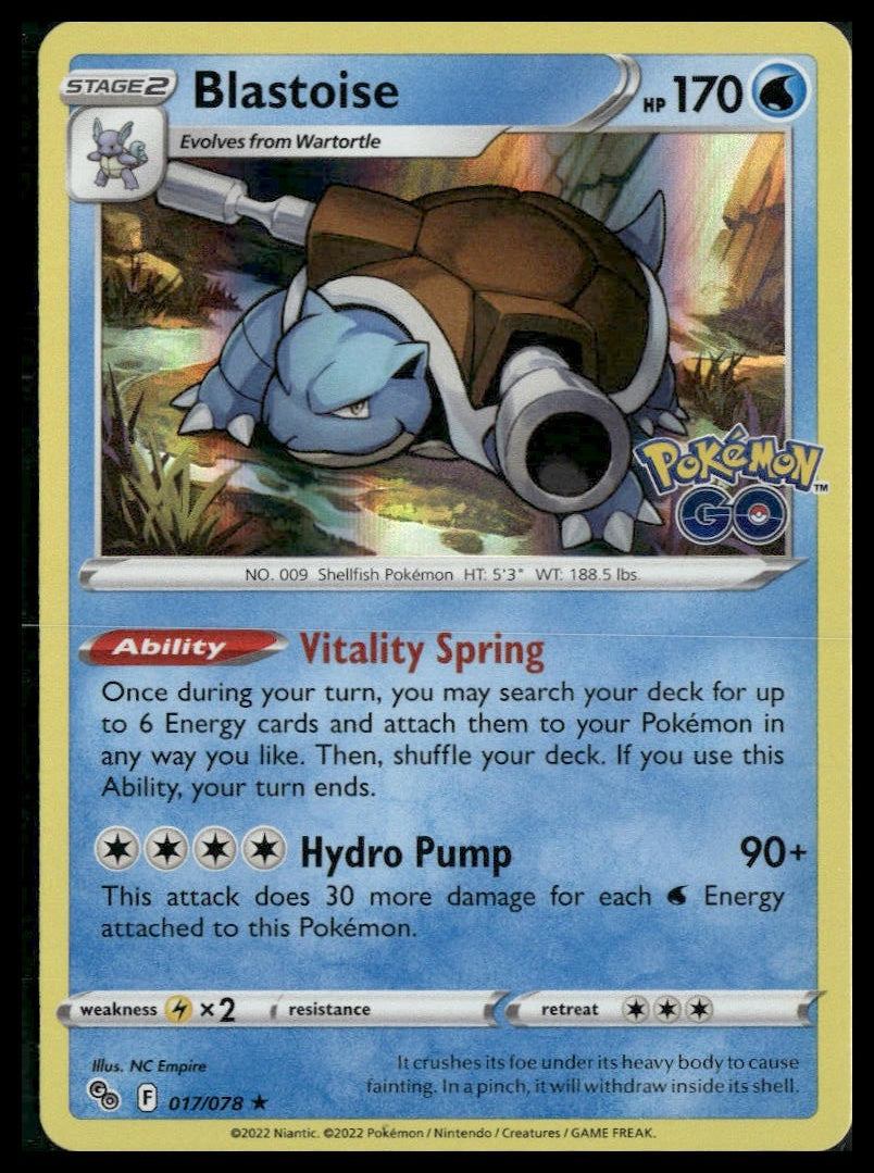 Blastoise #017/078 Pokemon GO NM