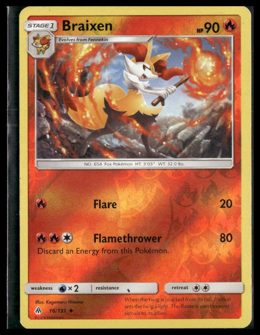 Braixen #16/131 Reverse Holo Forbidden Light LP