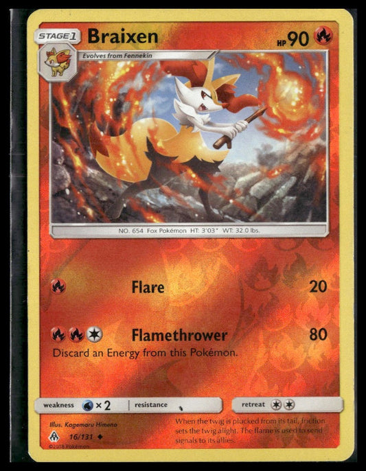 Braixen #16/131 Reverse Holo Forbidden Light LP