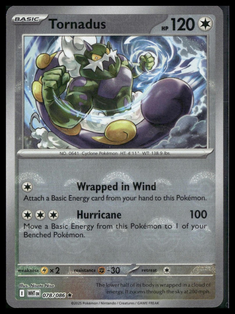Tornadus #078/086 Poke Ball White Flare NM