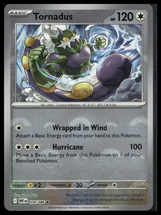 Tornadus #078/086 Poke Ball White Flare NM