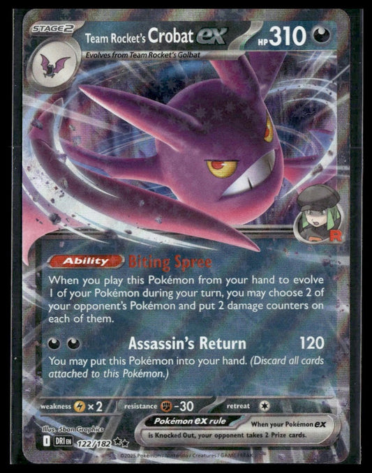 Team Rocket's Crobat ex #122/182 Destined Rivals NM