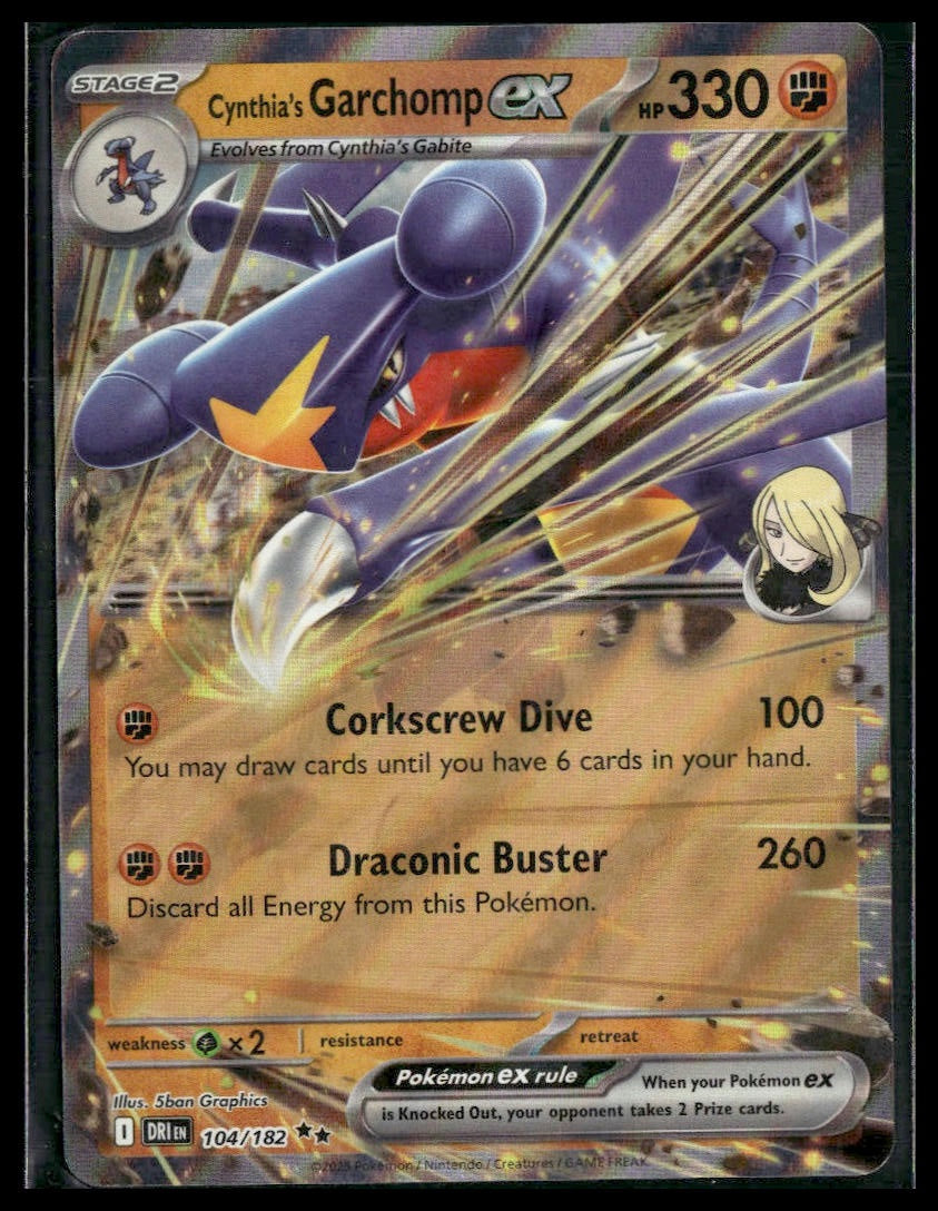 Cynthia's Garchomp ex #104/182 Destined Rivals NM
