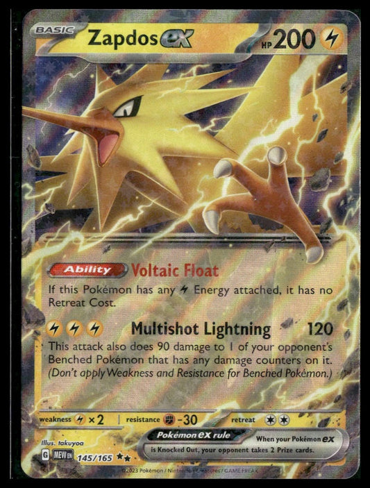 Zapdos ex #145/165 Scarlet & Violet 151 NM