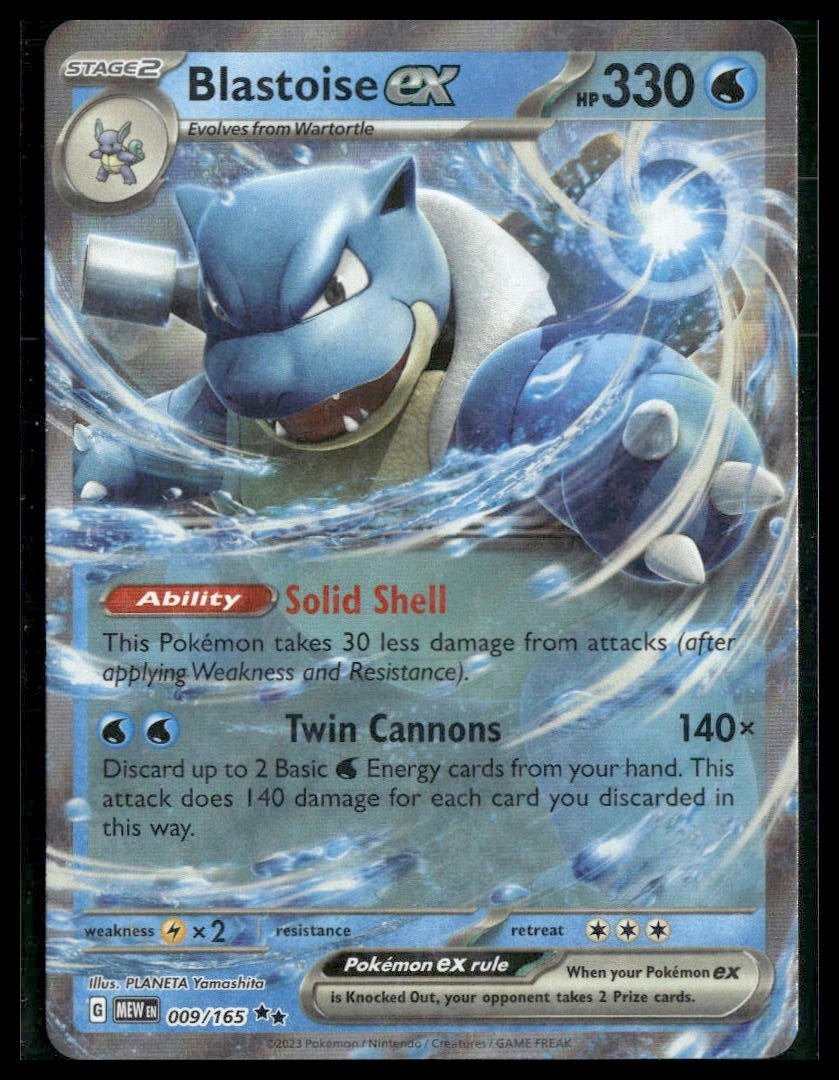 Blastoise ex #009/165 Scarlet & Violet 151 NM