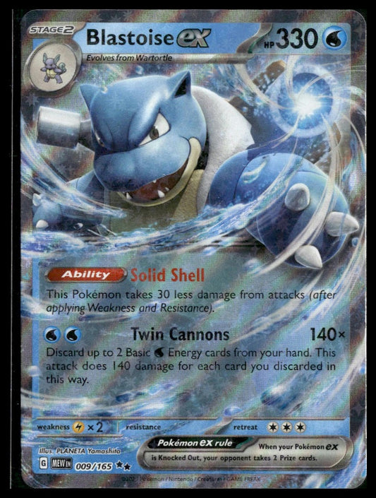 Blastoise ex #009/165 Scarlet & Violet 151 NM