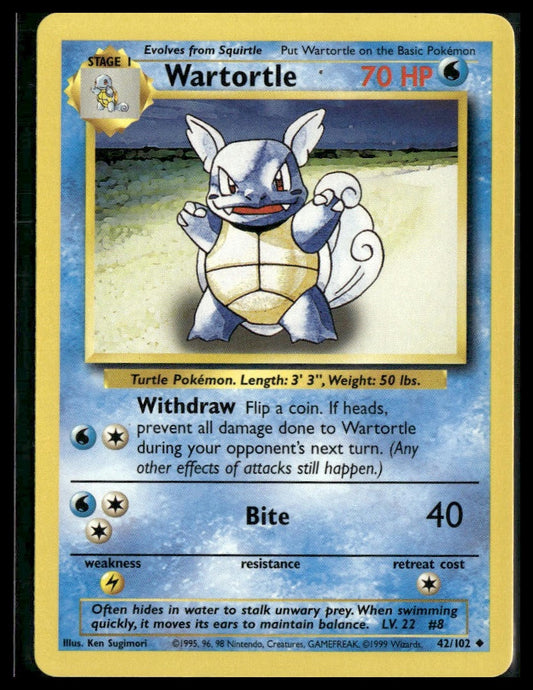 Wartortle #042/102 Base Set LP