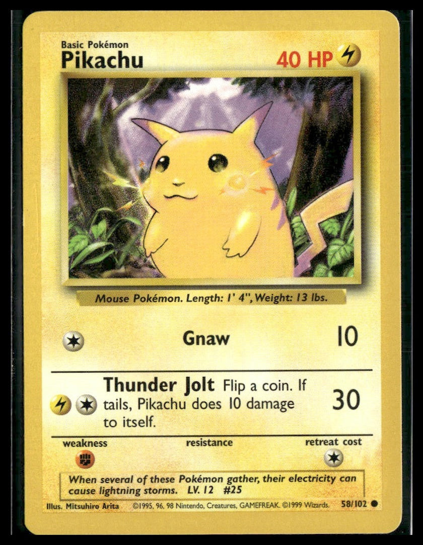 Pikachu #058/102 Base Set LP