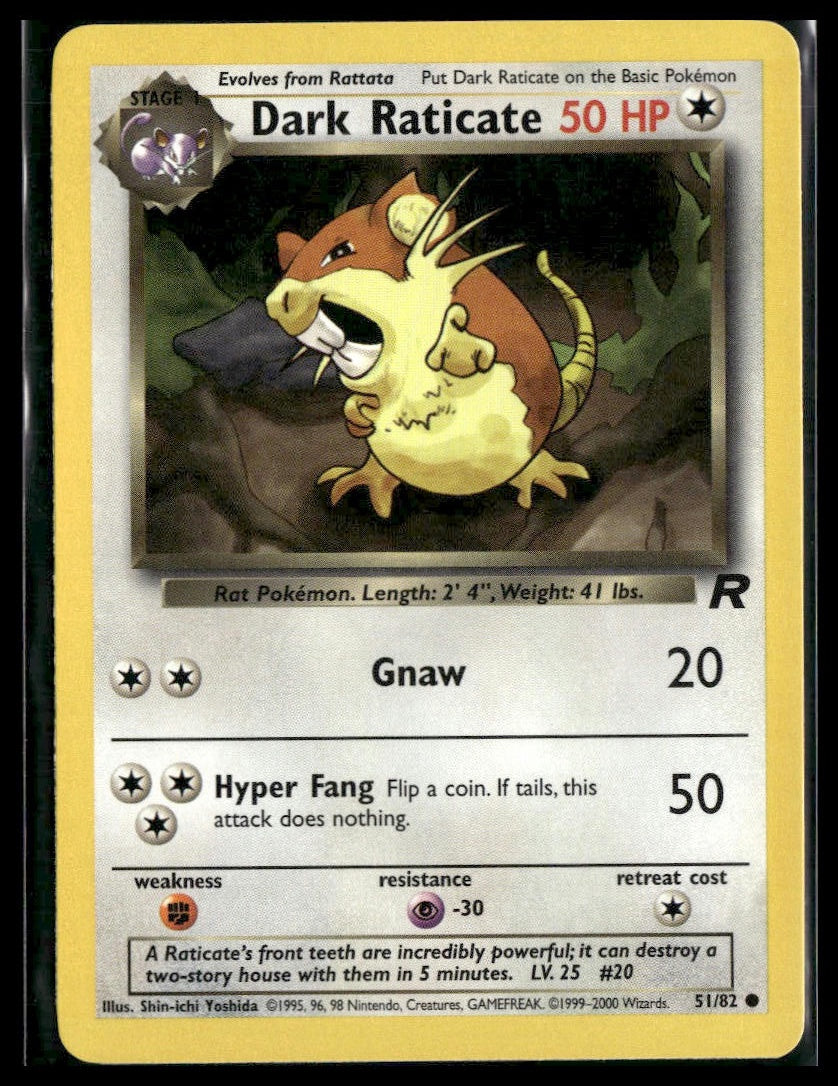 Dark Raticate #51/82 Team Rocket VLP