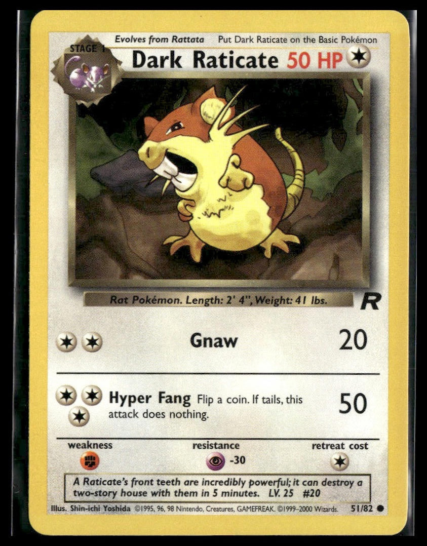 Dark Raticate #51/82 Team Rocket VLP