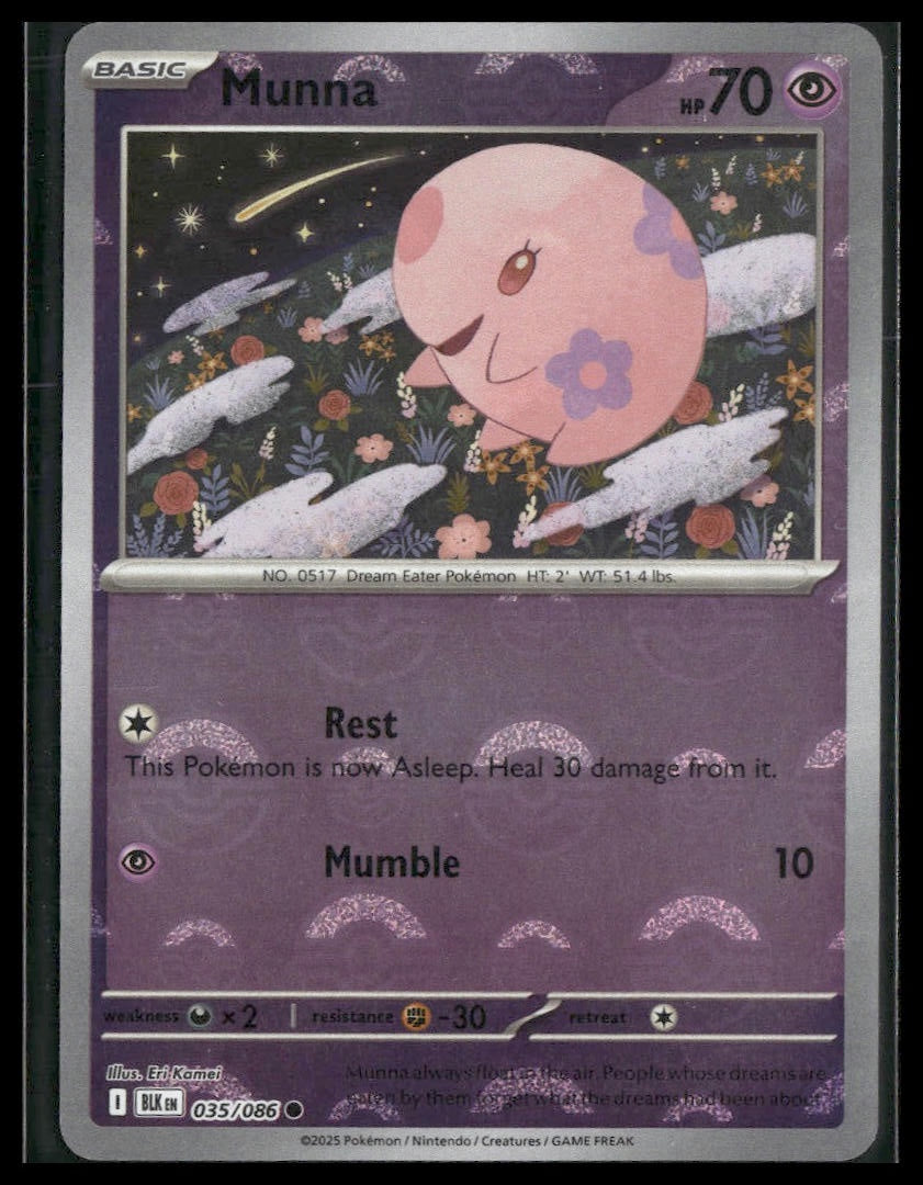 Munna (Poke Ball) #035/086 Black Bolt NM