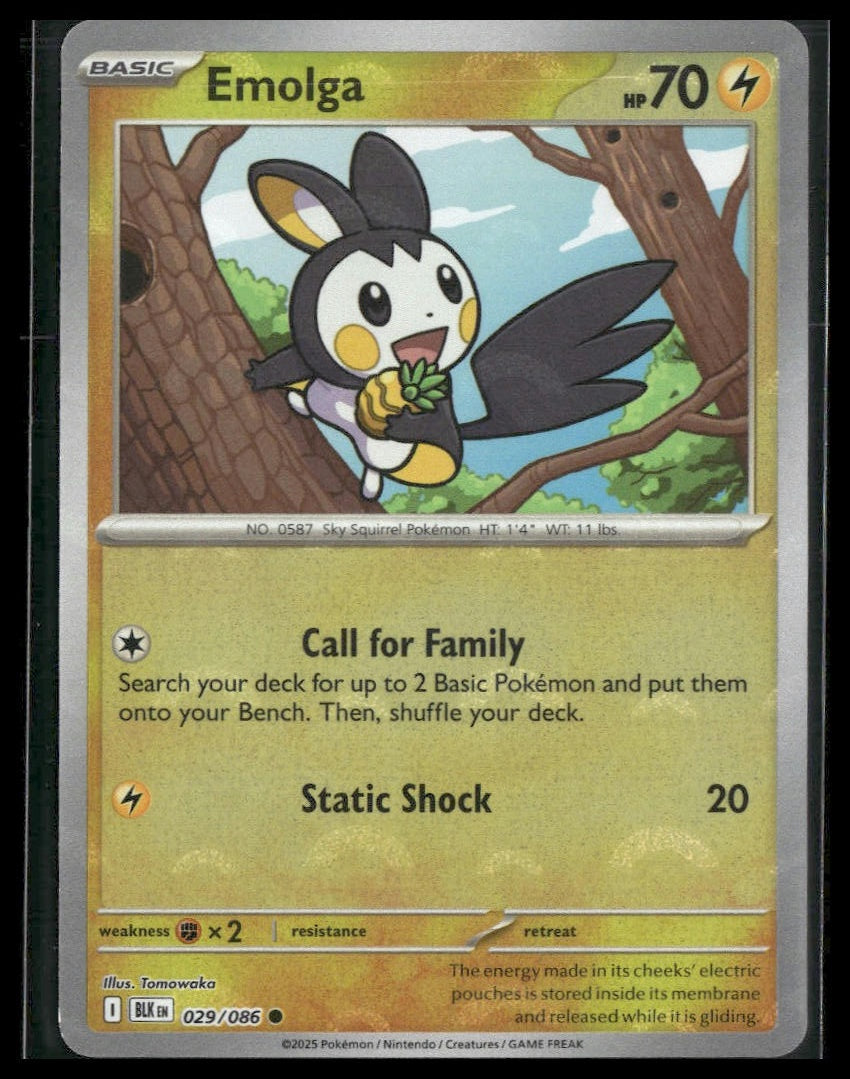 Emolga (Poke Ball) #029/086 Black Bolt NM