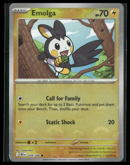 Emolga (Poke Ball) #029/086 Black Bolt NM