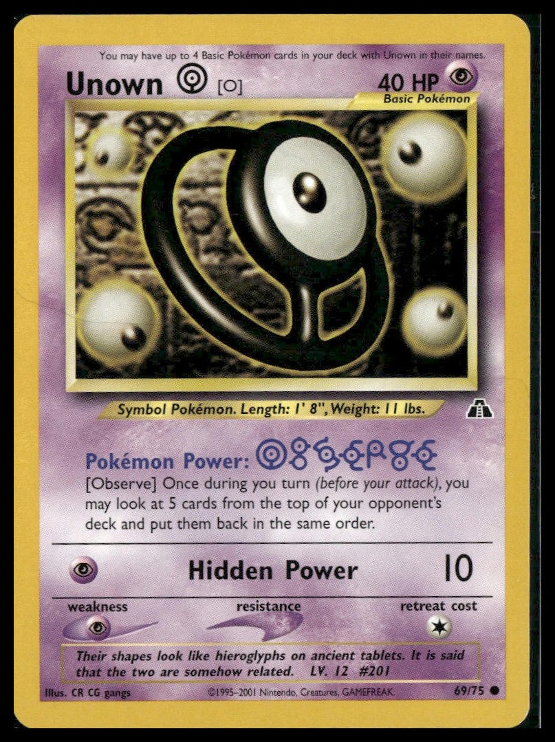 Unown [O] #69/75 Neo Discovery LP