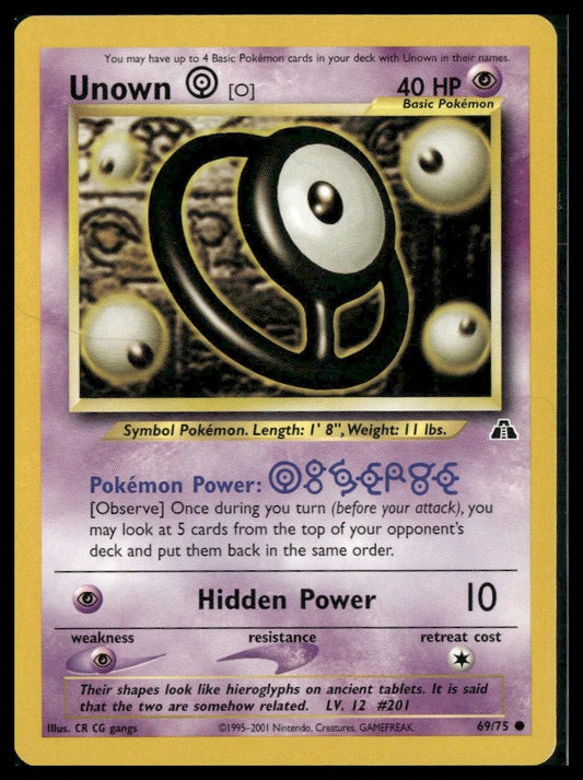 Unown [O] #69/75 Neo Discovery LP