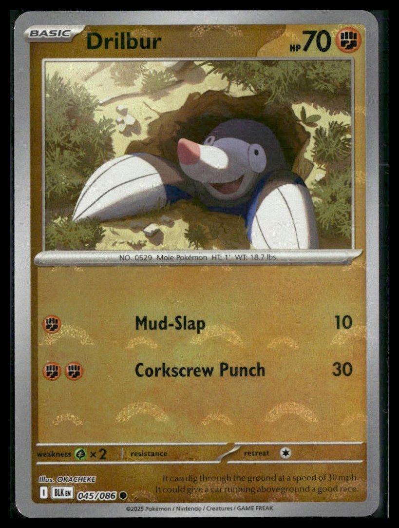 Drilbur (Poke Ball) #045/086 Black Bolt NM
