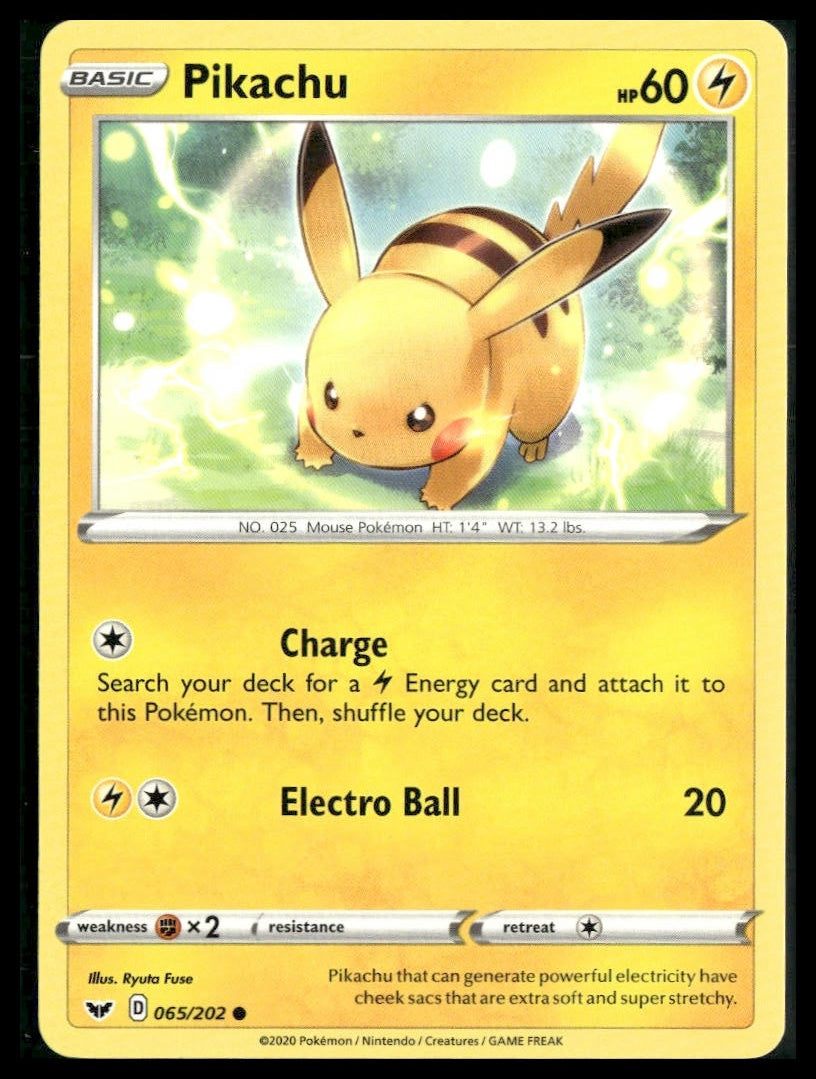 Pikachu #065/202 Sword & Shield Base Set LP